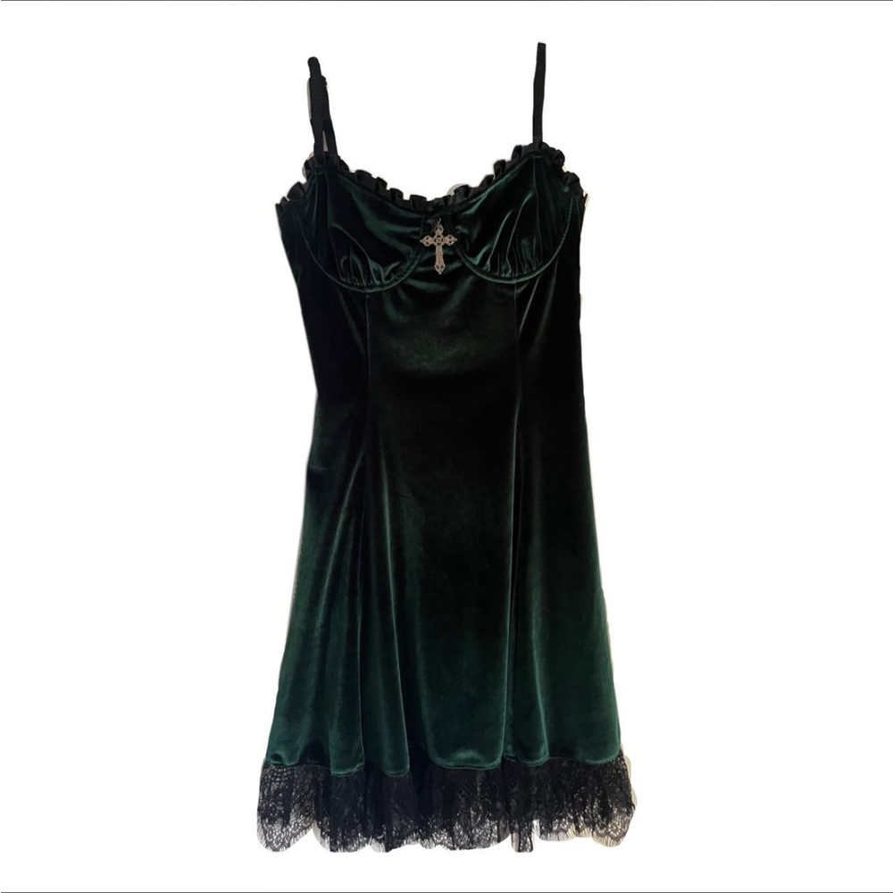Deep Green DollsKill velvet dress